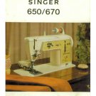 Singer 650 - 670 Sewing Machine Instruction Manual - User Manual - Complete User Guide - English