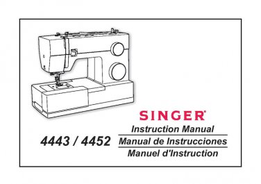 Singer 4443 - 4452 Sewing Machine Instruction Manual - User Manual - Complete User Guide - English -