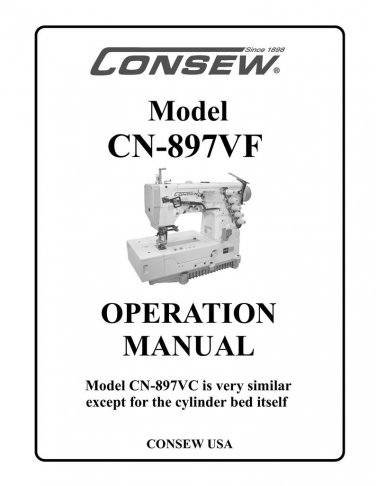 CONSEW CN897VF Sewing Machine Instruction Manual - User Manual - Complete User Guide - English
