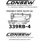 CONSEW 339RB-4 Sewing Machine Instruction Manual - User Manual - Complete User Guide - English