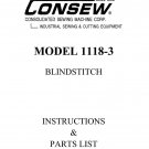 Consew 1118-3 Sewing Machine Instruction Manual - User Manual - Complete User Guide - English
