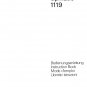 Pfaff tipmatic 1119 Sewing Machine Instruction Manual - User Manual - Complete User Guide - English