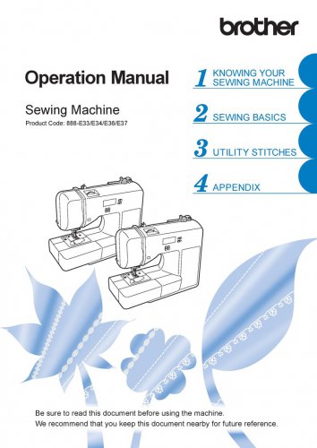 Brother CE1125PRW Sewing Machine Instruction Manual - User Manual - Complete User Guide