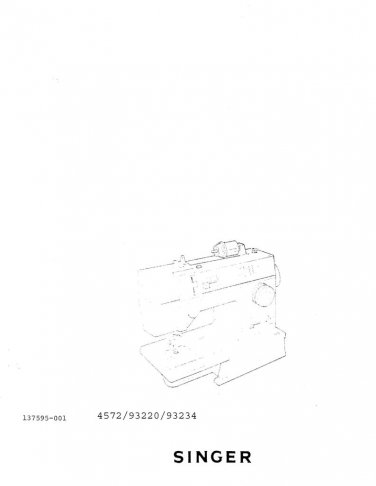 Singer 4572 - 93220 - 93234 Sewing Machine Instruction Manual - User Manual - Complete User Guide - 