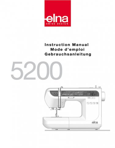 Elna 5200 Sewing Machine Instruction Manual - User Manual - Complete User Guide