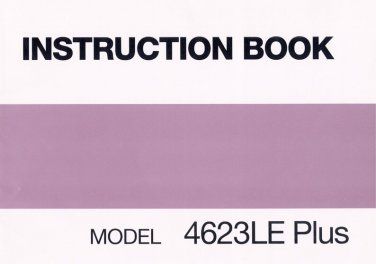 Janome 4623LE Plus Sewing Machine Instruction Manual - User Manual - Complete User Guide