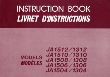 Janome JA1504 - JA1506 - JA1508 - JA1510 - JA1512 - JA1304 - JA1306 - JA1308 - JA1310 - JA1312 Sewin
