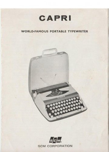 Smith Corona Capri Typewriter Instruction Manual - User Manual - Complete User Guide