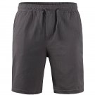 Men's Cotton Linen Shorts Summer Breathable Solid Color Gray Shorts