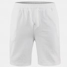 Men's Cotton Linen Shorts Summer Breathable Solid Color White Shorts
