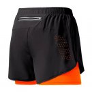 Men Sports Summer 2 In 1 Quick Dry shorts Running Outdoor Fluorescent orange Shorts