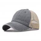 Mesh Hat Baseball Cap Unisex Hat Adjustable Trucker Cap Grey