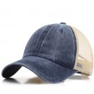 Mesh Hat Baseball Cap Unisex Hat Adjustable Trucker Cap Navy
