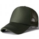 Unisex Mesh Cap Solid Fit Blank Baseball Caps Women Trucker Sun Hats Army green