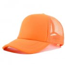 Unisex Mesh Cap Solid Fit Blank Baseball Caps Women Trucker Sun Hats Orange