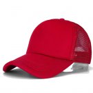 Unisex Mesh Cap Solid Fit Blank Baseball Caps Women Trucker Sun Hats Red