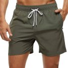 Men's Swim Trunks Beach Shorts Drawstring with Mesh Elastic Breathable Casual Green Shorts