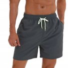 Men's Swim Trunks Beach Shorts Drawstring with Mesh Elastic Breathable Casual Grey Shorts