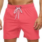 Men's Swim Trunks Beach Shorts Drawstring with Mesh Elastic Breathable Casual Red Shorts