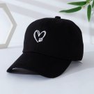 Print Heart Love Embroidered Low Profile Soft Baskeball Cap Black Cap
