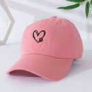 Print Heart Love Embroidered Low Profile Soft Baskeball Cap Pink Cap