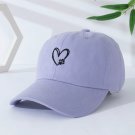 Print Heart Love Embroidered Low Profile Soft Baskeball Cap Purple Cap