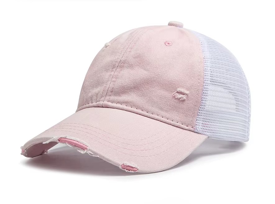 Men Outdoor Mesh Baseball Cap Summer Casual Sun Visor Hip Hop Cap Light pink