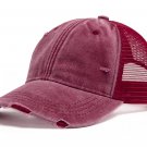 Men Outdoor Mesh Baseball Cap Summer Casual Sun Visor Hip Hop Cap Wine red Men Outdoor Mesh Baseball Cap Summer Casual Sun Visor Hip Hop Cap Wine red
