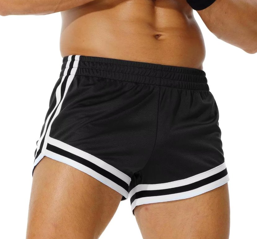 Men's Mesh Running Shorts Quick Dry Athletic Black Shorts