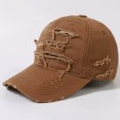 Ripped Rimmed Baseball Hats Men Women Casual Shade Outdoor Brown Cap