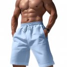 Sweatpants Elastic Waist Shorts Men Summer Basketball Shorts Sky Blue