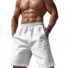 Sweatpants Elastic Waist Shorts Men Summer Basketball Shorts White