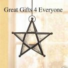 SET OF 2 Clear Glass Star Lantern