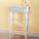 CARVED WHITE SIDE TABLE