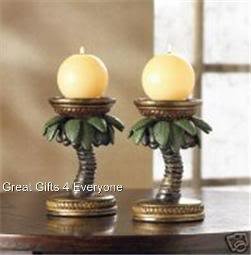 COCONUT TREE CANDLEHOLDERS