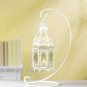 WHITE FANCY LANTERN W/STAND