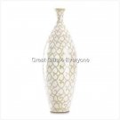 TALL IVORY SCROLLWORK VASE
