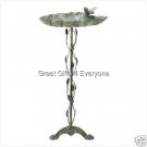 VERDIGRIS LEAF BIRDBATH