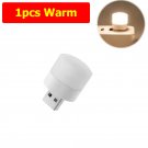 1/10Pcs Mini USB Night Light Warm White Eye (White/Warm)