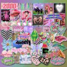 50PCS Laser Y2k Pink Girl Stickers Decals Decoration Suitcase Scrapbooking Phone Laptop Stationery