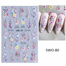 Easter Bunny Nail Art Stickers 3D Cute Adhesive Slider Decals Spring SWO80