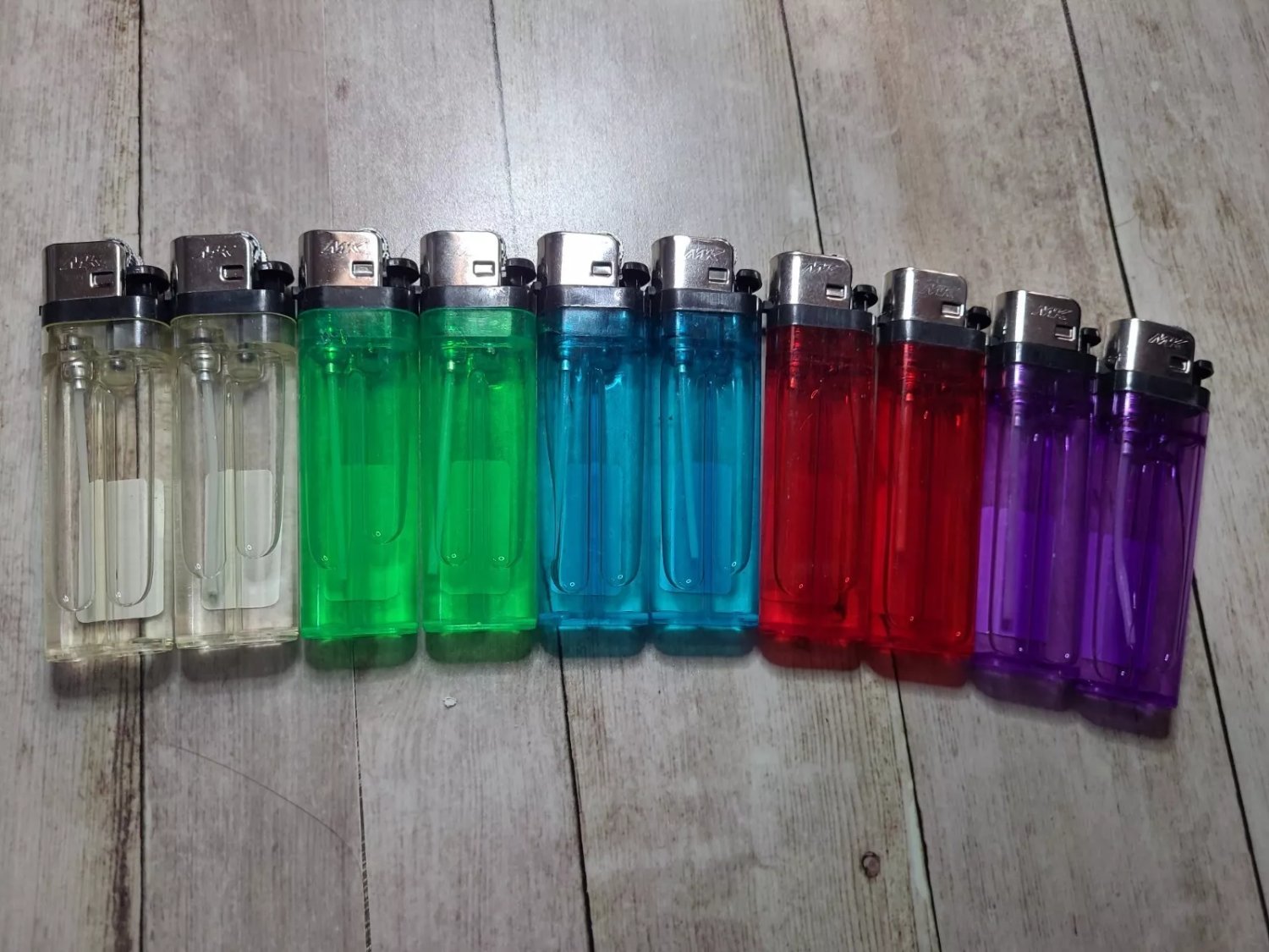 10 PCs MK Disposable Butane Lighter Assorted Colors - Free Shipping