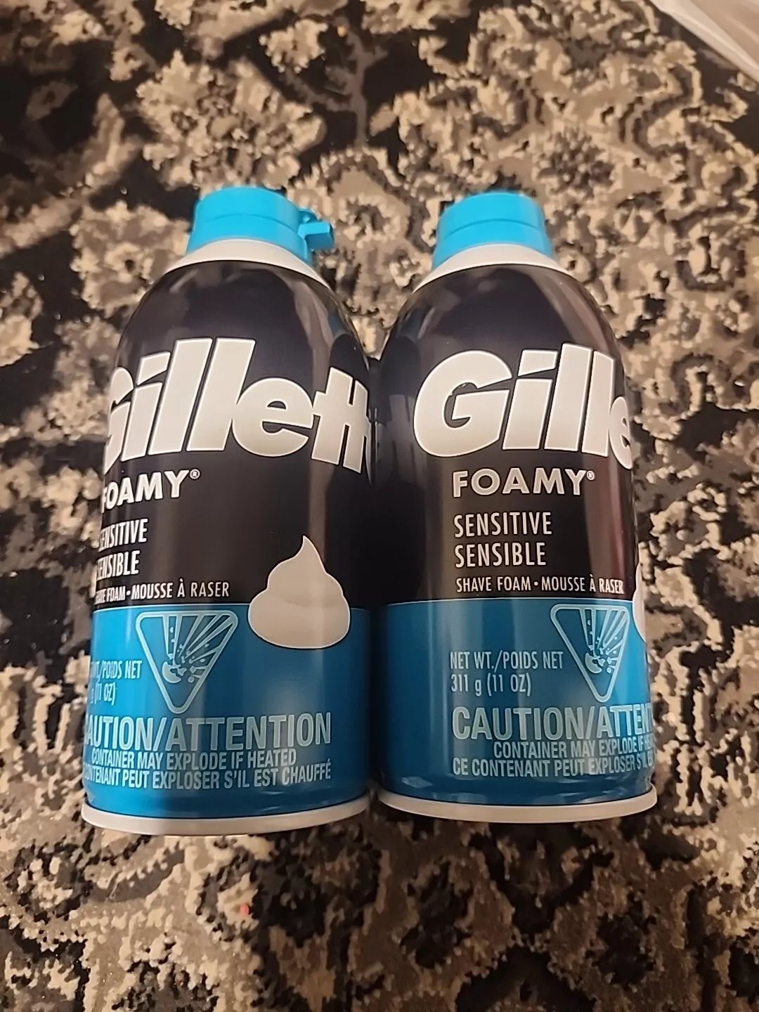 Gillette Foamy Sensitive Shaving Cream- 11 oz Each Pack of 2