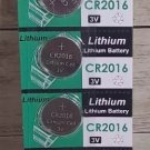 5 pcs CR2016 Lithium BUTTON BATTERY 3 Volts Power Cell Coin Watch Batteries
