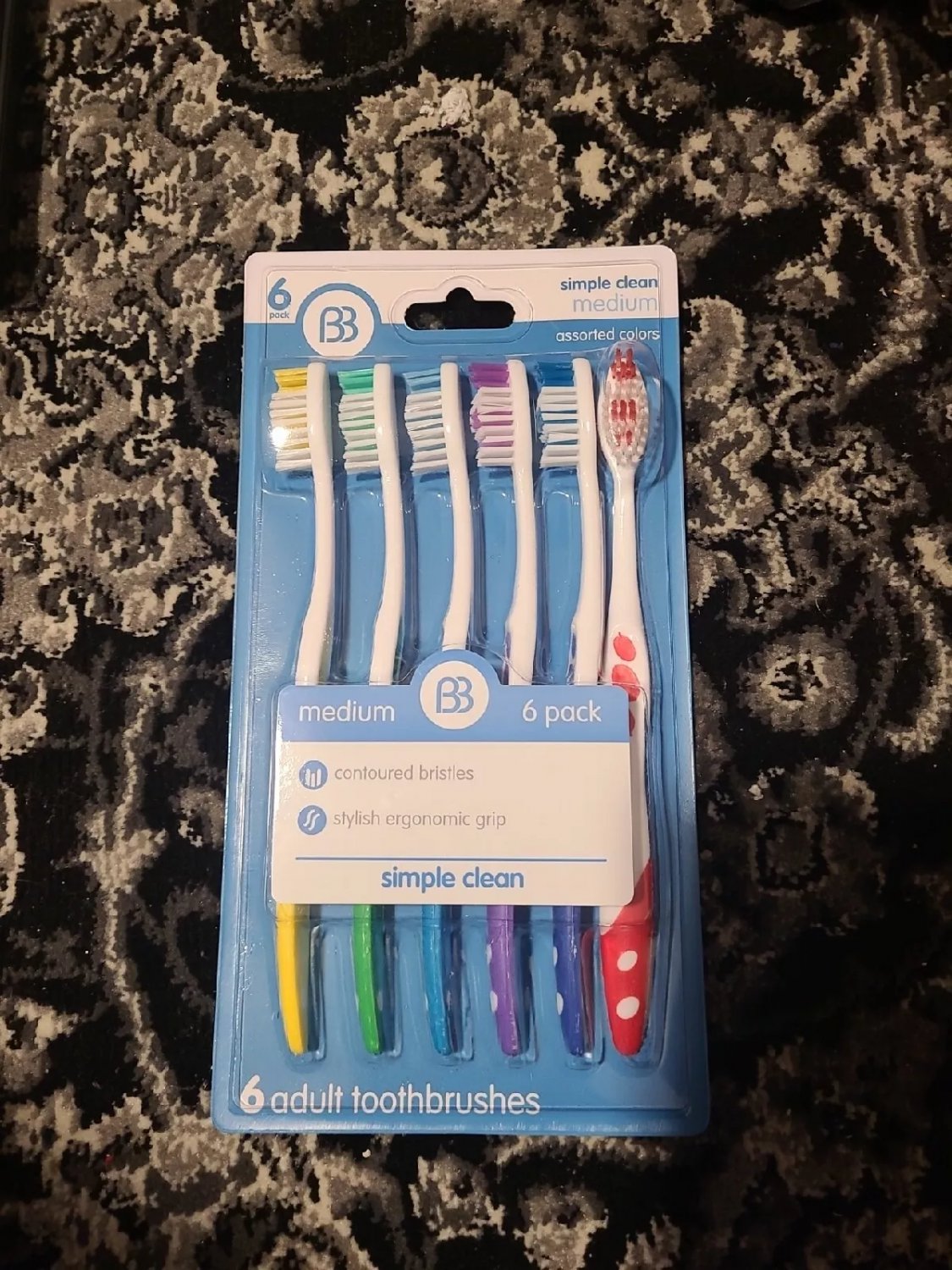 Six Brush Buddies Adult Medium Toothbrushes Assorted Colors 6 To 18 Month Supply