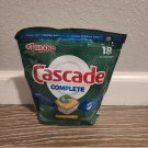 Cascade Complete 18 ActionPacs Dishwasher Cleaning Detergent lemon Scent