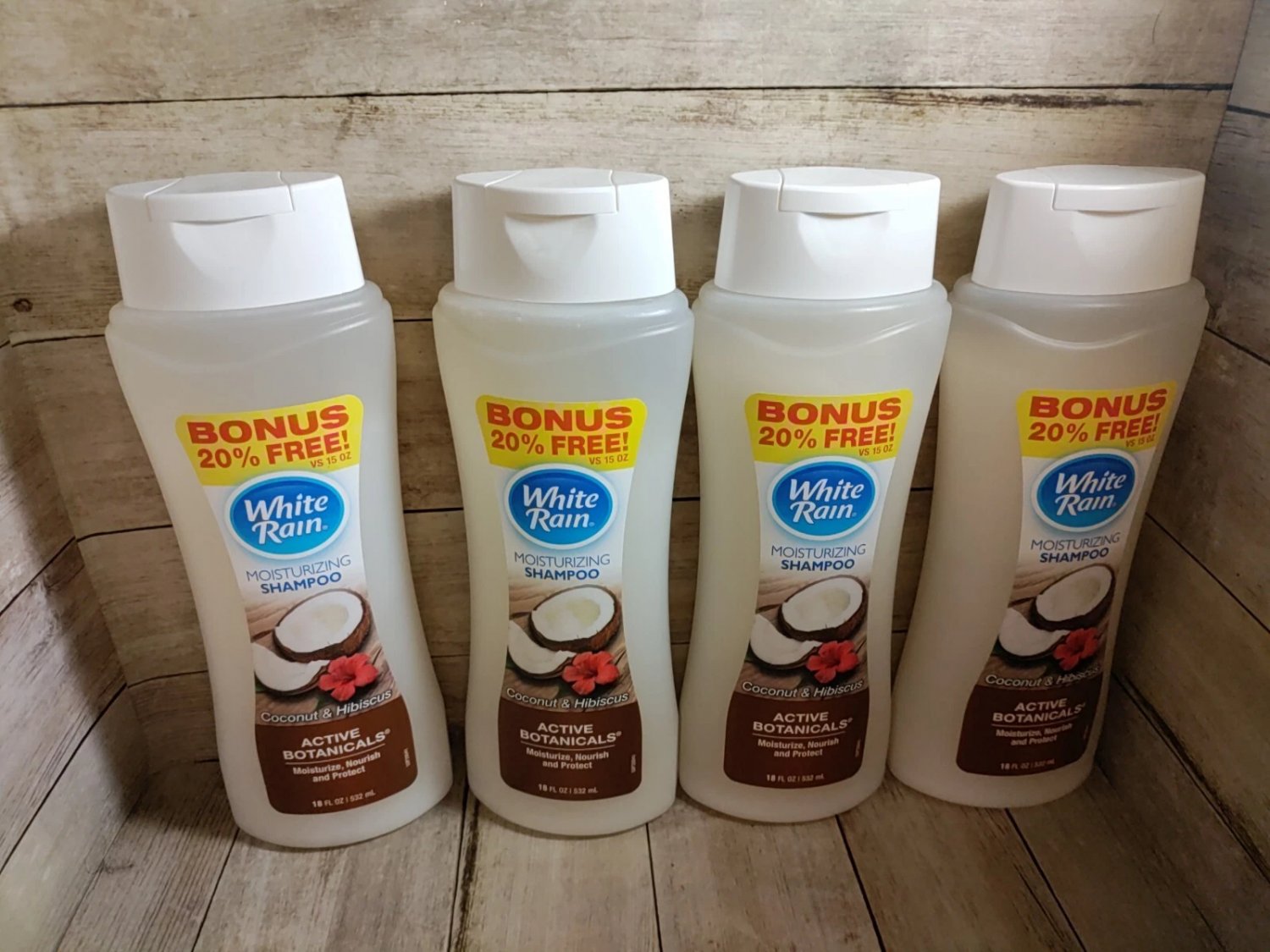 White Rain coconut & hibiscus moisturizing shampoo , 18 oz each 4 pack