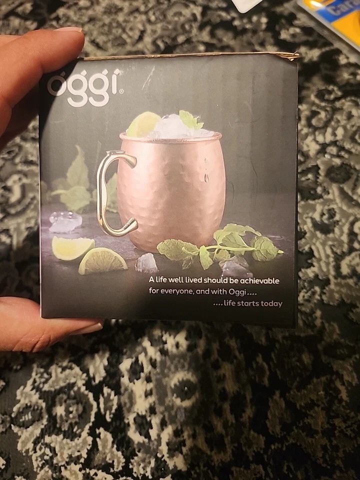NEW in box 20 oz OGGI Moscow Mule Copper Frosty MUG Stainless Steel