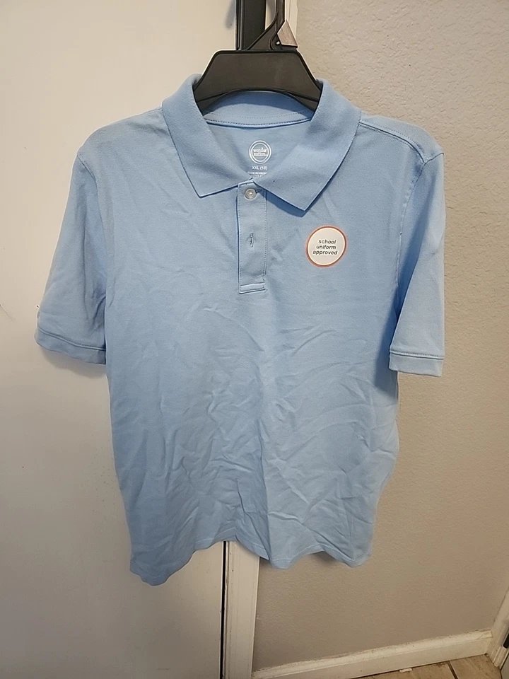 WONDER NATION 2XL Size 18 Girl / Boy School Uniform Short Sleeve Polo Top New