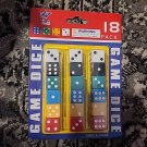 18 PC Set Dice Six Sided Pips Playing Games Party Teaching Math Mix Colors
